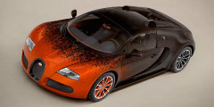 Bugatti Veyron Grand Sport Bernar Venet&nbsp;&mdash; единственный в своем роде, черно-оранжевая ливрея состоит из математических формул.