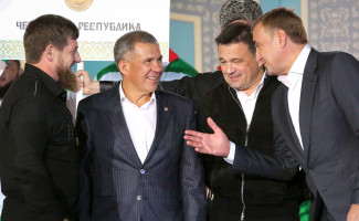 Рамзан Кадыров, Рустам Минниханов, Андрей Воробьев и Алексей Дюмин (слева направо)