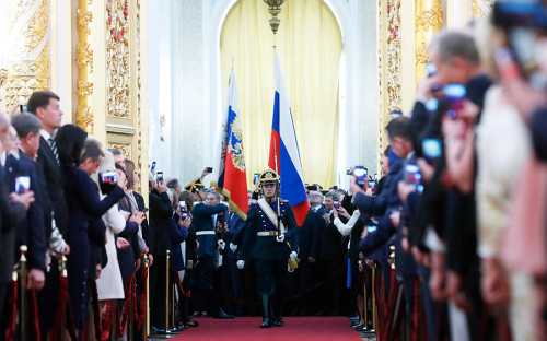 По традиции торжественная церемония проходила в Андреевском зале Большого Кремлевского дворца в Москве