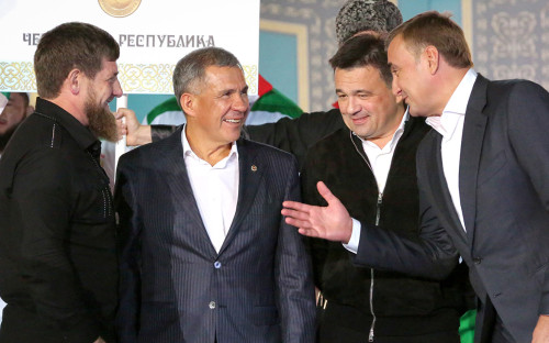 Рамзан Кадыров,&nbsp;Рустам Минниханов, Андрей Воробьев и Алексей Дюмин (слева направо)
