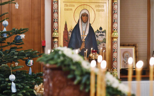 Икона святой Великой княгини Елизаветы Фёдоровны в храме Спаса Нерукотворного Образа на территории государственной резиденции &laquo;Ново-Огарево&raquo;