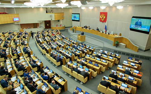 Во время заседания Госдумы
