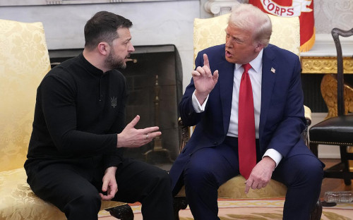 Дональд Трамп и&nbsp;Владимир Зеленский&nbsp;в Овальном кабинете Белого дома в Вашингтоне, США,&nbsp;28 февраля 2025 года