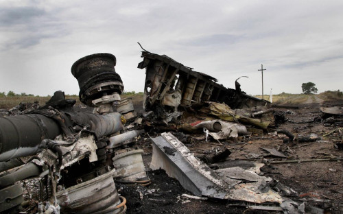 Место крушения малайзийского самолета Boeing 777 около села Грабово, 18 июля 2014&nbsp;г.