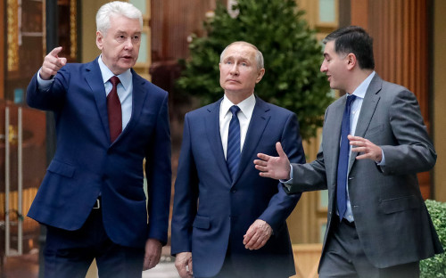 Сергей Собянин, Владимир Путин и Амиран Муцоев