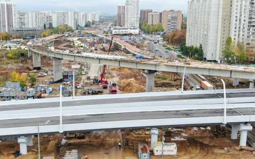 Вид на строительство развязки МСД с Южной рокадой