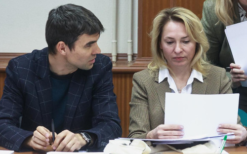 Члены Московской Хельсинкской группы Дмитрий Макаров и Светлана Астраханцева