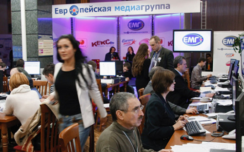 Работа ​Европейской медиагруппы, март 2008 года
