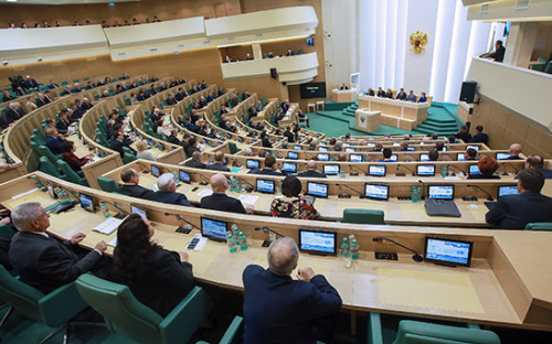 На заседании Совета Федерации РФ. Март 2016 года


