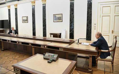 <p>Сергей Лавров и&nbsp;Владимир Путин</p>