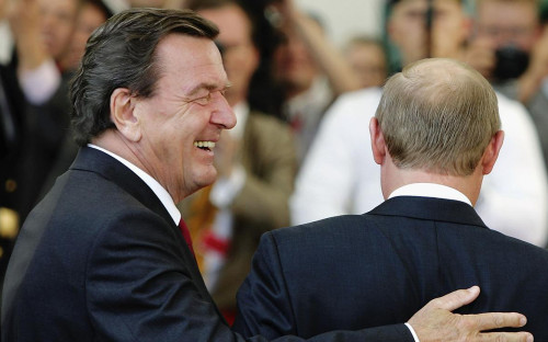 Герхард&nbsp;Шрёдер и Владимир Путин