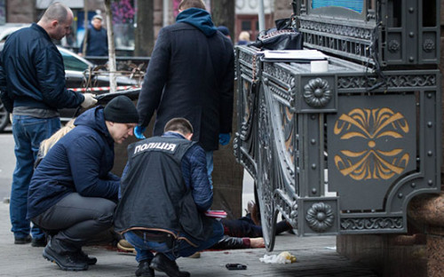 Место убийства&nbsp;​Дениса Вороненкова в Киеве


