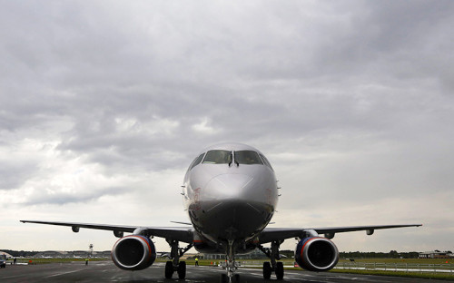 Самолет Sukhoi Superjet 100 авиакомпании &laquo;Аэрофлот&raquo;