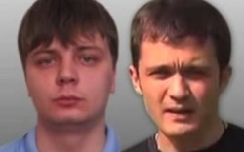Журналисты телеканала "Звезда"- звукоинженер Никита Конашенков(слева) и корреспондент Евгений Давыдов