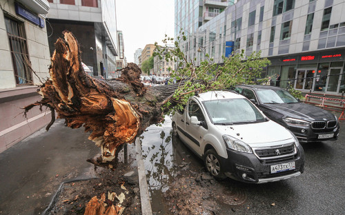<p><strong>Когда: </strong>29 мая 2017 года.</p>

<p><strong>Что было: </strong>сильный дождь с&nbsp;грозой и&nbsp;градом, а&nbsp;также шквалистый ветер с&nbsp;порывами до&nbsp;22 м/с.</p>

<p><strong>Последствия: </strong><a href="http://www.rbc.ru/society/29/05/2017/592c3b139a7947f9816e4d46?from=subject">приостановлено</a> движение транспорта, в&nbsp;результате&nbsp;падения деревьев пострадали автомобили, в&nbsp;Истринском районе обрушилась пирамида возле&nbsp;деревни Козенки, сорвало крышу Сенатского дворца в&nbsp;Кремле, на&nbsp;стройке ЖК &laquo;Люберецкий&raquo; в&nbsp;подмосковных Люберцах упал башенный кран застройщика ГК &laquo;ПИК&raquo;.<br />
<br />
<strong>Жертвы: </strong>ураган стал самым крупным по&nbsp;числу человеческих жертв за&nbsp;всю историю метеорологических наблюдений в&nbsp;столице. 11 человек в&nbsp;Москве и&nbsp;двое в&nbsp;Подмосковье погибли. Более 50 пострадали.<br />
&nbsp;</p>
