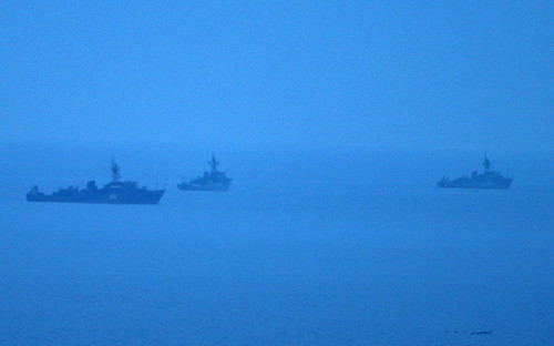 Корабли ВМФ России в&nbsp;Крыму, охраняющие вход в&nbsp;территориальные воды РФ