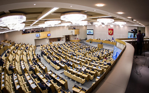 Во время заседания в&nbsp;Государственной думе, январь 2015 года



