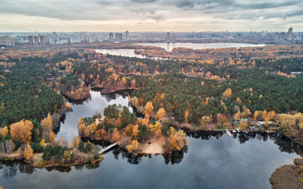 Вид на Серебряный Бор, Живописный мост и район Хорошево-Мневники