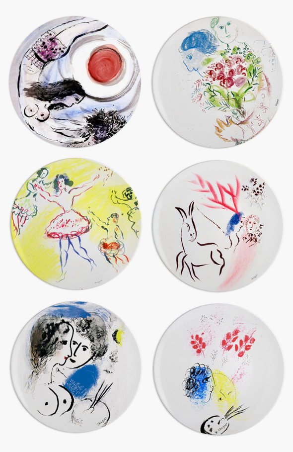 Набор из шести&nbsp;обеденных тарелок Collection Marc Chagall, Bernardaud, 54 800 руб.