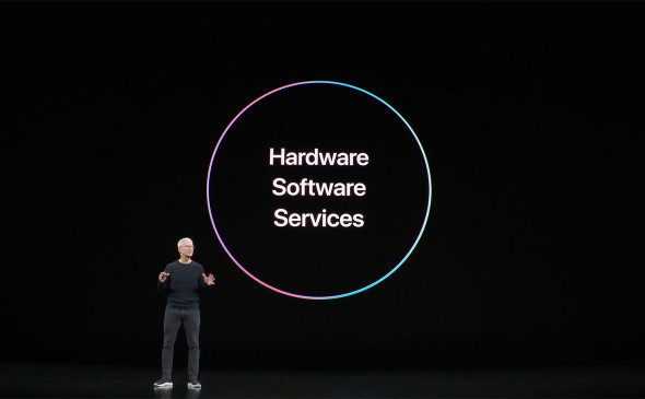 Глава Apple Тим Кук начал презентацию с новости о запуске с 19 сентября игрового сервиса Apple Arcade, а с 1 ноября — видеосервиса Apple TV+