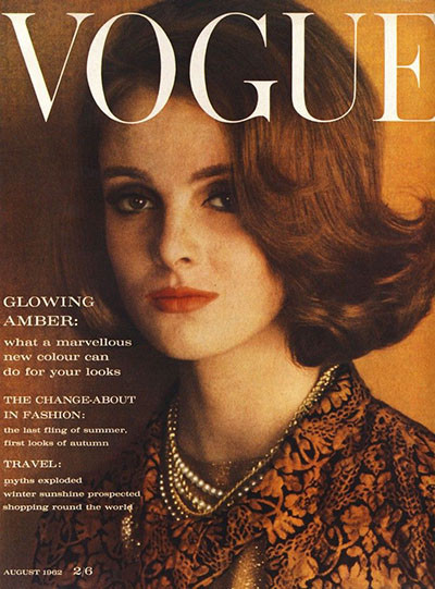Грейс Коддингтон на обложке британского Vogue, август 1962