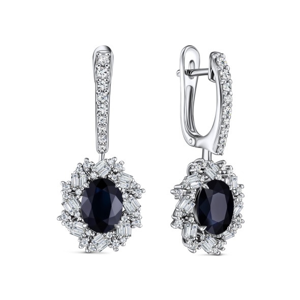 Серьги с бриллиантами и цветными сапфирами, Empire, MIUZ Diamonds