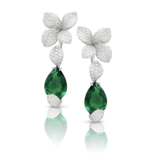 Серьги с изумрудами и бриллиантами, Giardini Segreti Haute Couture, цена по запросу (Mercury, Галереи &laquo;Времена Года&raquo;)