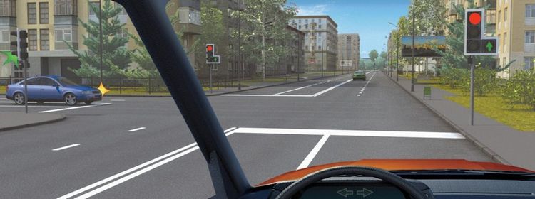 Билет № 19. Вопрос № 13. Вы намерены проехать перекресток в прямом направлении. Ваши действия?