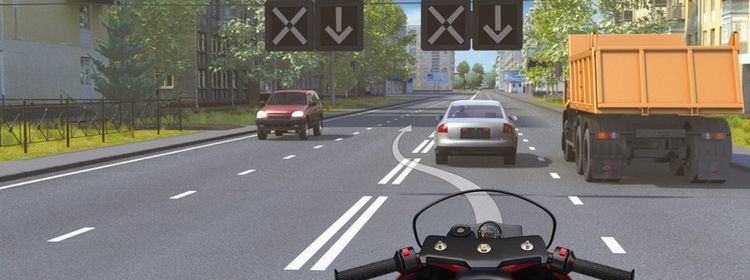 Билет № 15. Вопрос № 5. Разрешен ли Вам такой маневр при выключенных реверсивных светофорах?