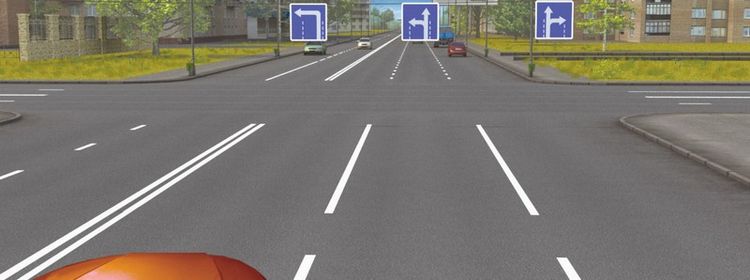 Билет № 38. Вопрос № 4. Вы можете продолжить движение по крайней левой полосе: