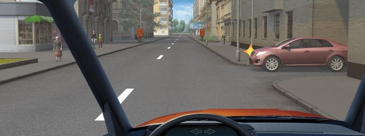 Билет № 21. Вопрос № 12. В каком месте Вам следует поставить автомобиль на стоянку с правой стороны дороги?