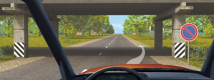 Билет № 37. Вопрос № 4. Можно ли Вам поставить автомобиль на стоянку за путепроводом?