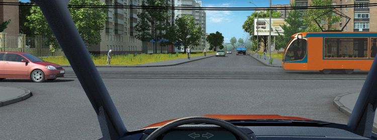 Билет № 5. Вопрос № 14. Кому Вы должны уступить дорогу при движении в прямом направлении?