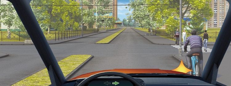 Билет № 25. Вопрос № 14. При повороте направо Вы должны уступить дорогу: