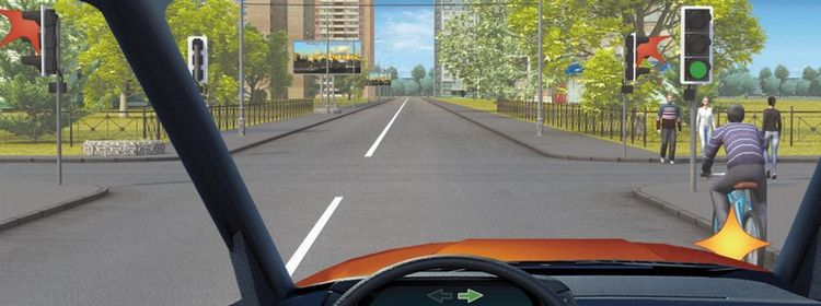 Билет № 1. Вопрос № 13. При повороте направо Вы должны уступить дорогу: