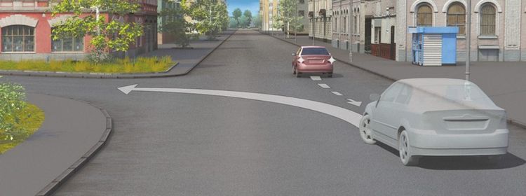 Билет № 25. Вопрос № 9. Водитель случайно проехал перекресток. Разрешено ли ему в этой ситуации использовать задний ход, чтобы затем продолжить движение налево?