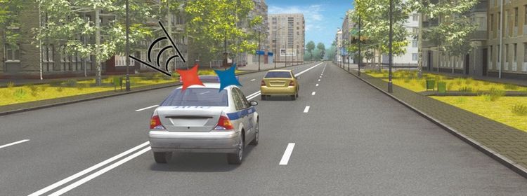 Билет № 36. Вопрос № 6. Как следует поступить водителю легкового автомобиля при приближении автомобиля оперативной службы?