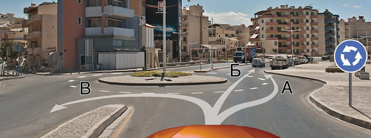 Билет № 23. Вопрос № 8. По какой траектории Вам разрешено продолжить движение?