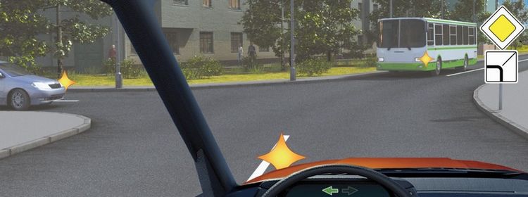 Билет № 10. Вопрос № 15. Кому Вы должны уступить дорогу при повороте налево?