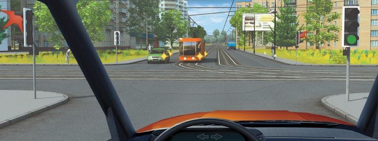 Билет № 16. Вопрос № 13. Вы намерены проехать перекресток в прямом направлении. Кому Вы должны уступить дорогу?