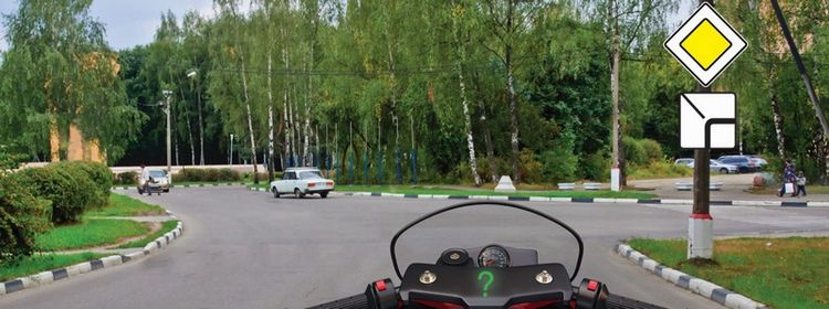 Билет № 4. Вопрос № 7. Вы намерены продолжить движение по главной дороге. Обязаны ли Вы при этом включить указатели правого поворота?