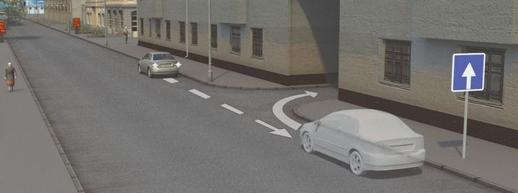 Билет № 19. Вопрос № 9. Водитель случайно проехал нужный въезд во двор. Разрешено ли в этой ситуации использовать задний ход, чтобы затем повернуть направо?