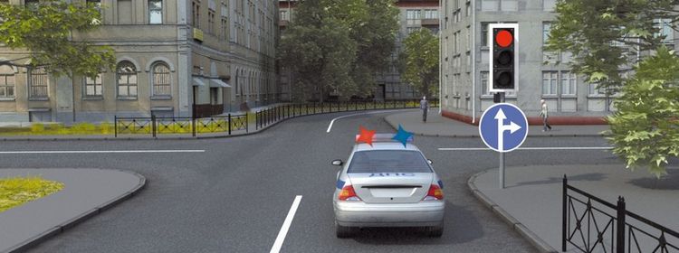 Билет № 22. Вопрос № 6. В данной ситуации водитель автомобиля с включенными проблесковыми маячками: