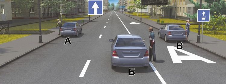 Билет № 23. Вопрос № 16. Кто из водителей правильно остановился для высадки пассажиров?