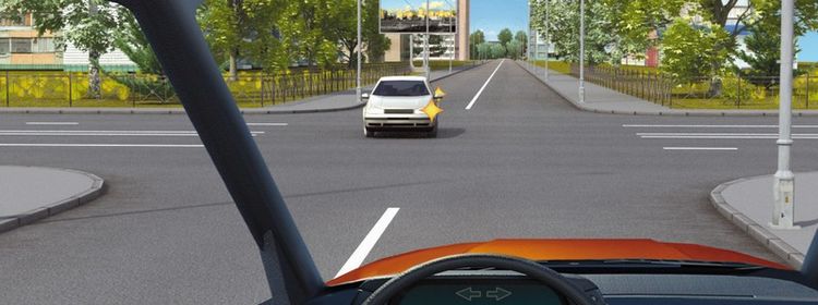 Билет № 23. Вопрос № 14. Вы намерены проехать перекресток в прямом направлении. В данной ситуации: