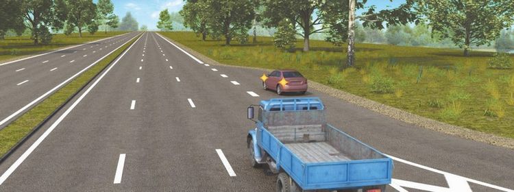 Билет № 10. Вопрос № 9. Водитель легкового автомобиля в данной ситуации: