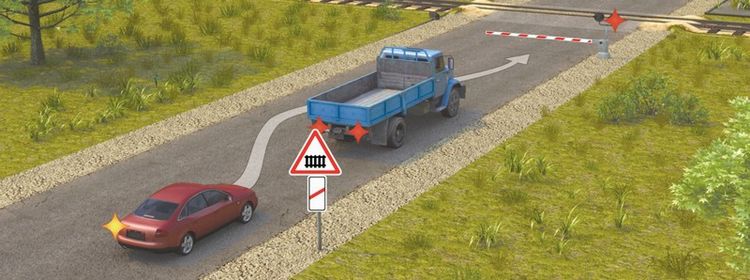 Билет № 2. Вопрос № 16. Разрешается ли водителю выполнить объезд грузового автомобиля?