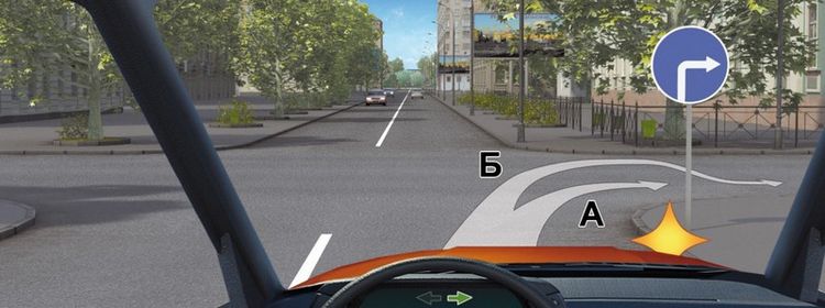 Билет № 3. Вопрос № 8. Вам разрешено выполнить поворот направо: