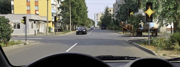 Билет № 30. Вопрос № 14. Вы намерены продолжить движение прямо при желтом мигающем сигнале светофора. Ваши действия?