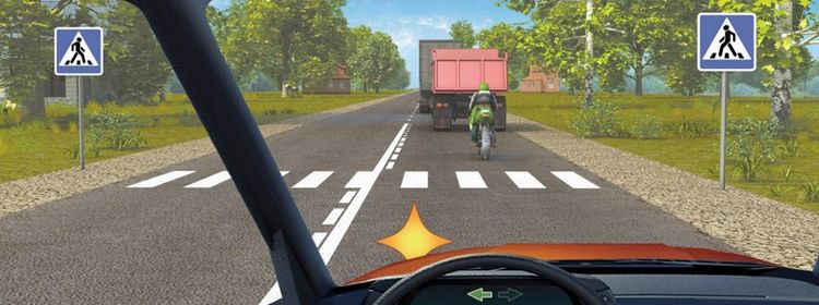 Билет № 13. Вопрос № 11. Сколько транспортных средств Вам можно обогнать одновременно после проезда пешеходного перехода?